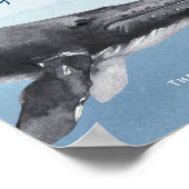 Moderne rustieke oceaan `Baby shower Kaarten en ge Poster (Hoek)