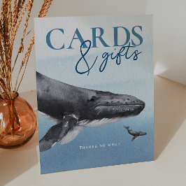 Moderne rustieke oceaan Baby shower Kaarten en ges Reclamebord Met Voetstuk