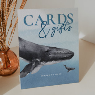 Moderne rustieke oceaan Baby shower Kaarten en ges Reclamebord Met Voetstuk