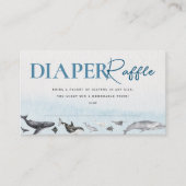 Moderne rustieke Oceaan Baby shower Luier Raffle Informatiekaartje (Voorkant)
