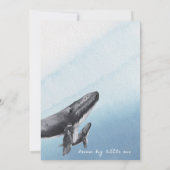 Moderne Rustieke Oceaan Walvis Couples Baby Shower Kaart (Achterkant)
