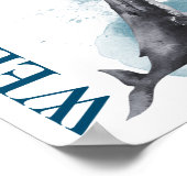 Moderne rustieke oceaan Welkom Baby shower teken Poster (Hoek)