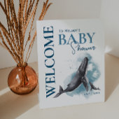 Moderne rustieke oceaan Welkom Baby shower voetstu Reclamebord Met Voetstuk