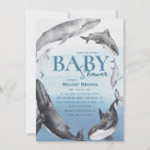 Moderne rustieke oceaan wezens Baby shower Kaart (Voorkant)