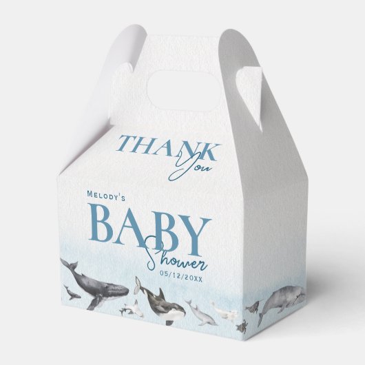 Moderne rustieke Ocean Baby shower Favor Box Bedankdoosjes (Voorkant Zijde)