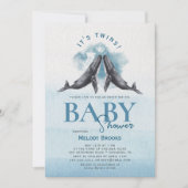 Moderne rustieke Ocean Twins Baby shower uitnodigi Kaart (Voorkant)