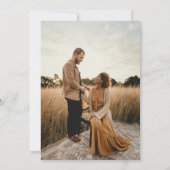 Moderne Rustieke Overlay Foto Bruiloft Kaart (Achterkant)