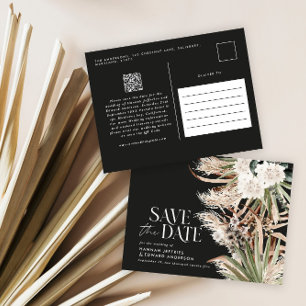 Moderne rustieke pampas eucalyptus botanische QR-c Aankondigingskaart