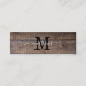 Moderne rustieke Patroon Monogram Naam Bladwijzer Mini Visitekaartje (Voorkant)