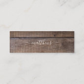 Moderne rustieke Patroon Monogram Naam Bladwijzer Mini Visitekaartje (Achterkant)