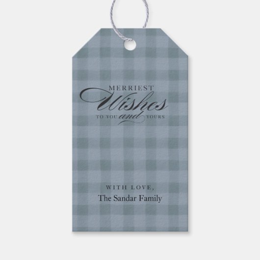 Moderne Rustieke Plaid Cadeautags Gepersonaliseerd Cadeaulabel (Voorkant)