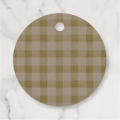 Moderne Rustieke Plaid Gift Labels Rond Gepersonal (Achterkant)