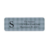 Moderne Rustieke Plaid Retouradreslabels Etiket (Voorkant)