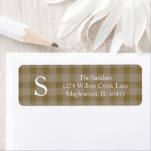 Moderne Rustieke Plaid Retouradreslabels