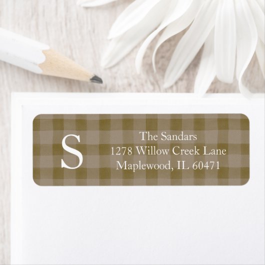 Moderne Rustieke Plaid Retouradreslabels Etiket (Insitu)