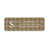 Moderne Rustieke Plaid Retouradreslabels Etiket (Voorkant)