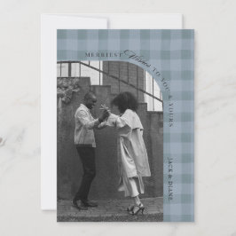 Moderne rustieke plaid vakantie fotokaart personal kaart