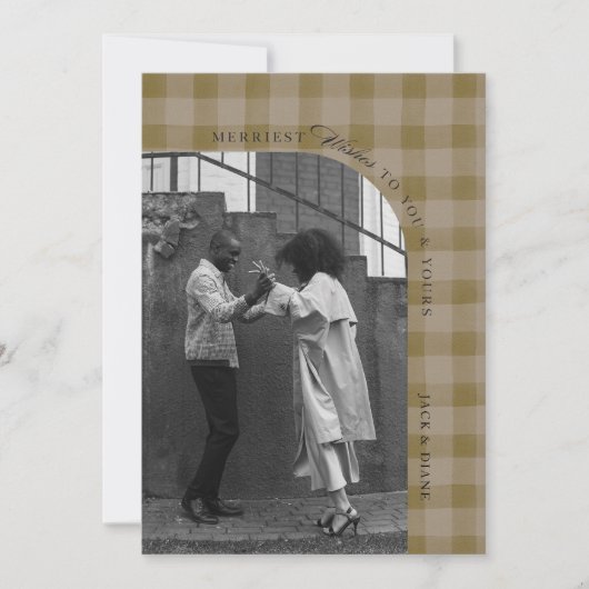 Moderne rustieke plaid vakantie fotokaart personal kaart (Voorkant)