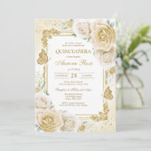 Moderne Rustieke Quinceanera Uitnodiging (Staand voorkant)