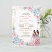 Moderne Rustieke Quinceanera Uitnodiging (Staand voorkant)