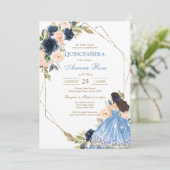 Moderne Rustieke Quinceanera Uitnodiging (Staand voorkant)