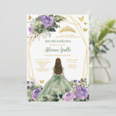 Moderne Rustieke Quinceanera Uitnodiging (Staand voorkant)