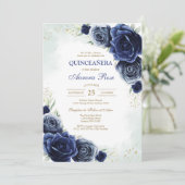 Moderne Rustieke Quinceanera Uitnodiging (Staand voorkant)