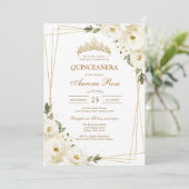 Moderne Rustieke Quinceanera Uitnodiging (Staand voorkant)