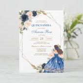 Moderne Rustieke Quinceanera Uitnodiging (Staand voorkant)