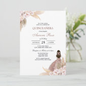 Moderne Rustieke Quinceanera Uitnodiging (Staand voorkant)