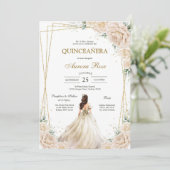 Moderne Rustieke Quinceanera Uitnodiging (Staand voorkant)