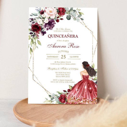 Moderne Rustieke Quinceanera Uitnodiging