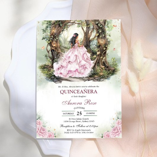 Moderne Rustieke Quinceanera Uitnodiging