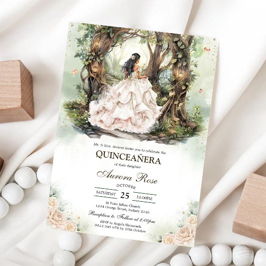 Moderne Rustieke Quinceanera Uitnodiging