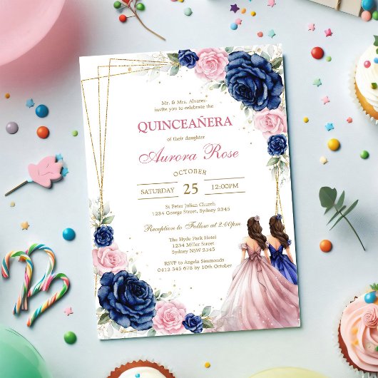 Moderne Rustieke Quinceanera Uitnodiging