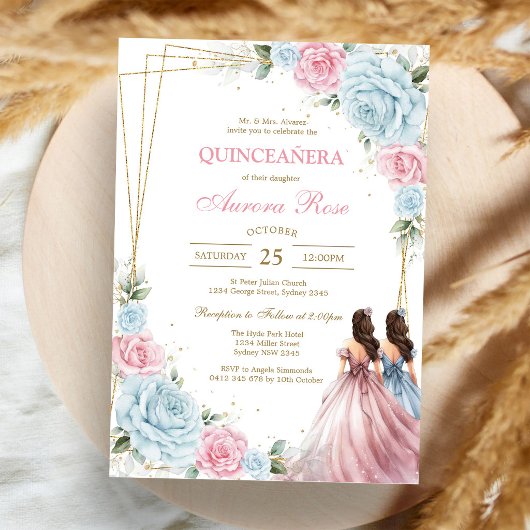 Moderne Rustieke Quinceanera Uitnodiging