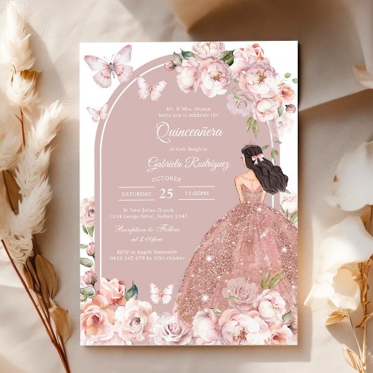 Moderne Rustieke Quinceanera Uitnodiging