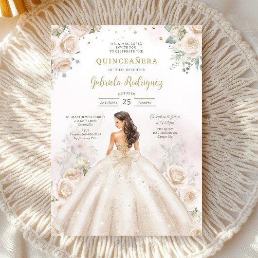 Moderne Rustieke Quinceanera Uitnodiging