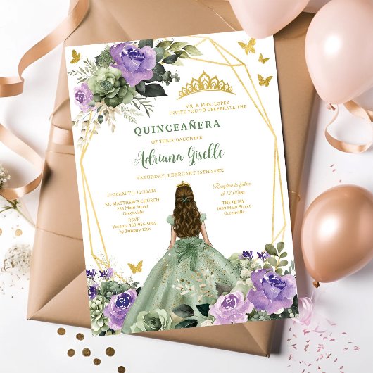 Moderne Rustieke Quinceanera Uitnodiging