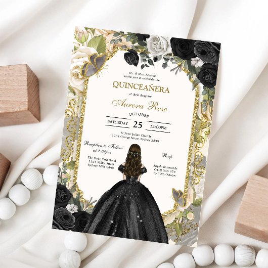 Moderne Rustieke Quinceanera Uitnodiging
