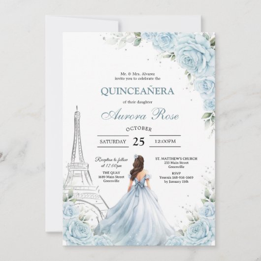 Moderne Rustieke Quinceanera Uitnodiging (Voorkant)