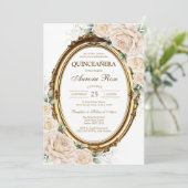 Moderne Rustieke Quinceanera Uitnodiging (Staand voorkant)