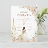 Moderne Rustieke Quinceanera Uitnodiging (Staand voorkant)