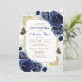 Moderne Rustieke Quinceanera Uitnodiging (Staand voorkant)