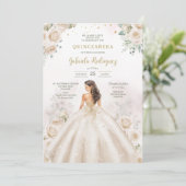 Moderne Rustieke Quinceanera Uitnodiging (Staand voorkant)
