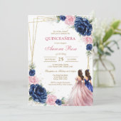 Moderne Rustieke Quinceanera Uitnodiging (Staand voorkant)