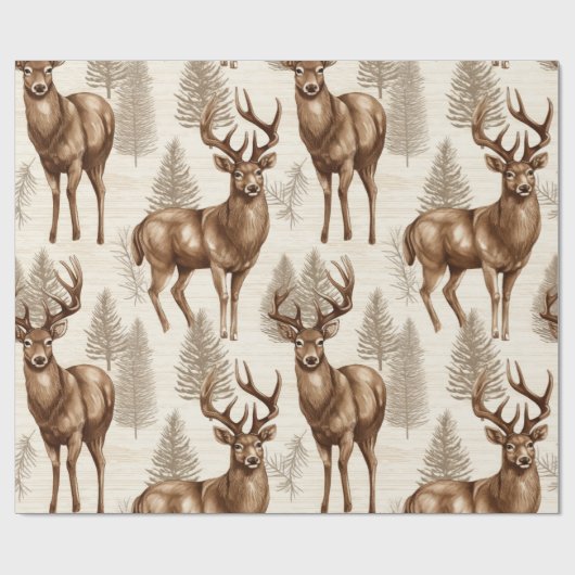 Moderne rustieke rendieren kerst cadeaupapier (Vlak)