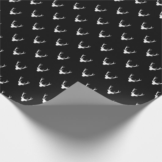 Moderne rustieke rendiergewei kerstvakantie cadeaupapier (Hoek)