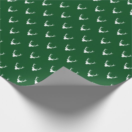 Moderne rustieke rendiergewei kerstvakantie cadeaupapier (Hoek)