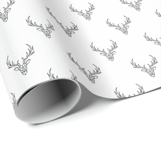 Moderne Rustieke Rendiergeweien Kerstvakantie Cadeaupapier (Rol Hoek)